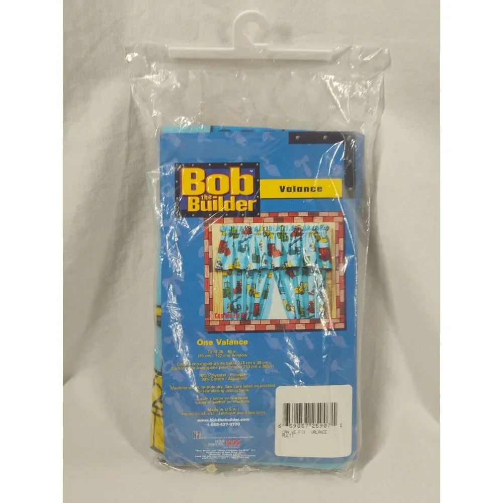 NEW Bob the Builder Window Valance Curtain NIP 2001 fits 36